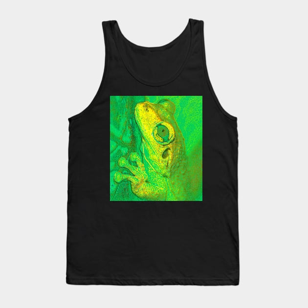 Rainforest Green Frog Tank Top by dltphoto